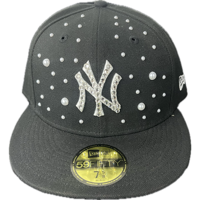 Not An Influencer Yankee Fitted Hat “Black”