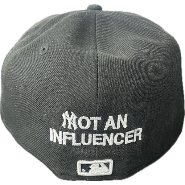 Not An Influencer Yankee Fitted Hat “Black”