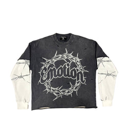 Mixed Emotion Barbed Wire Double Layer L/S Tee “Grey”