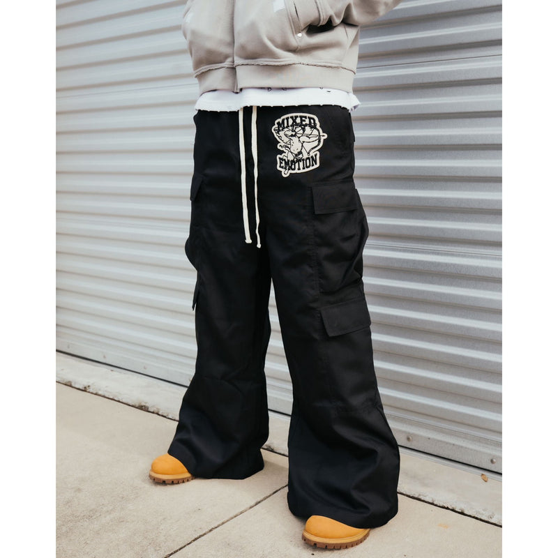 Mixed Emotion Baggy Cargo Pants “Black”