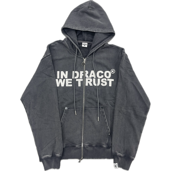 In Draco We Trust Zip Up Hoodie “Grey”