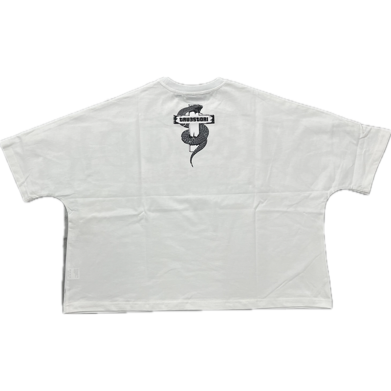 Tru3stori Truth Be Told Cropped Tee “White”