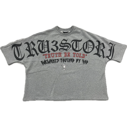 Tru3stori Truth Be Told Heavy Weight Cropped Tee “Grey”