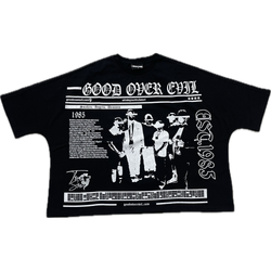 Tru3stori Good Over Evil Cropped Tee “Black”