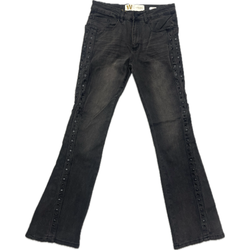 Waimea Studded Flare Jeans "Black Wash"