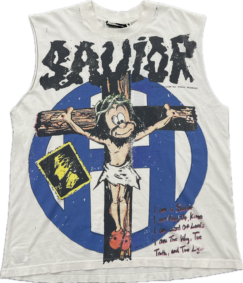 Hellstar Seditionary Savior Sleeveless Tee "White"
