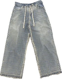 HMDD Fishnet Baggy Jeans “Blue Wash”