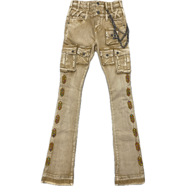 Gunzinii Jeweled Jeans "Tan"