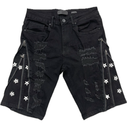 Waimea Zippered Denim Shorts "Black"