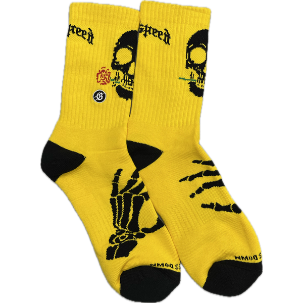 Godspeed Skull & Roses Socks "Yellow"