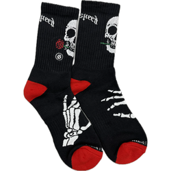 Godspeed Skull & Roses Socks "Black/Red"