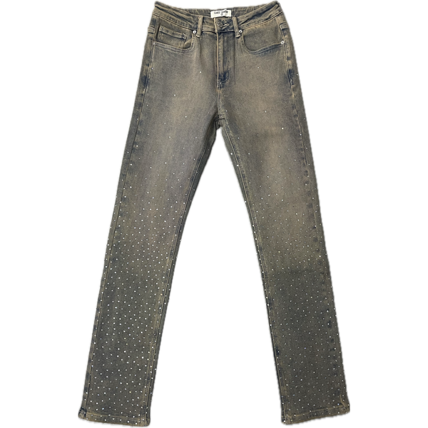 Almost Someday Solomon Rhinestone Jeans "Vintage Blue"