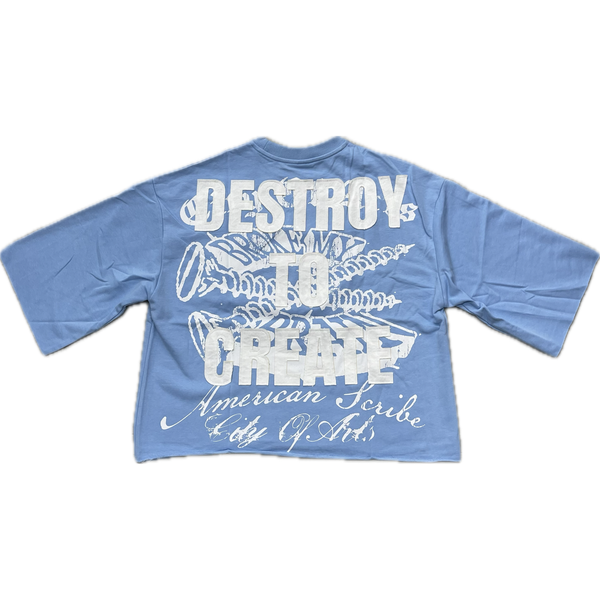 Syndicate Art Cropped Tee "Baby Blue"