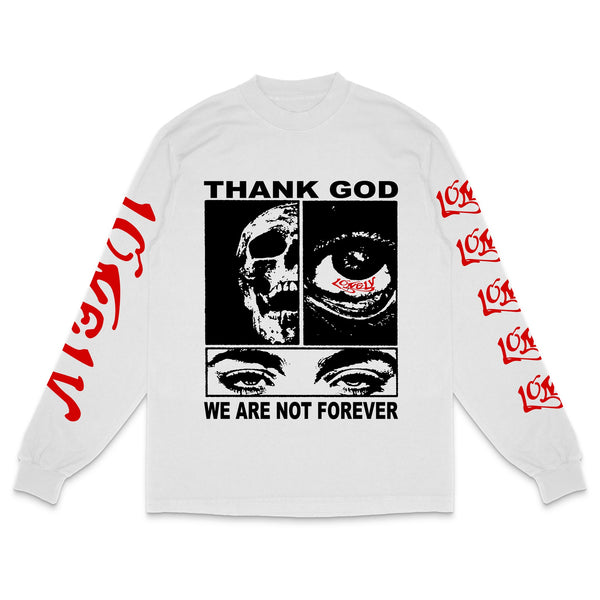Lonely Hearts Club Thank God L/S Tee "White"