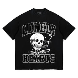 Lonely Hearts Club Faded Cropped Tee "Black"
