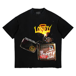Lonely Hearts Club Find Your Fire Cropped Tee "Black"