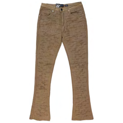 Waimea Micro Ripped Stacked Jeans "Khaki"