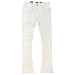 Waimea Stitched Stacked Jeans "White"