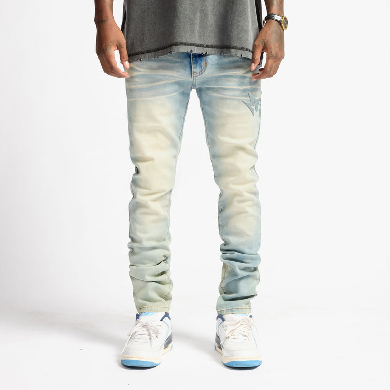 Melee Denim Milky Way Skinny Jeans "Cream Cloud"