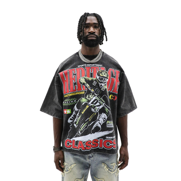 Heights District Motocross Classic Tee "Acid Wash"