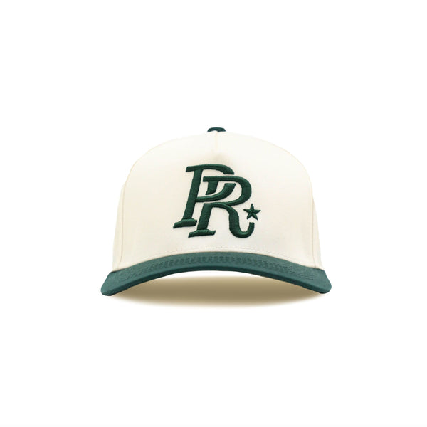 Heights District PR Varsity Snapback Hat "Forest Green/Cream"