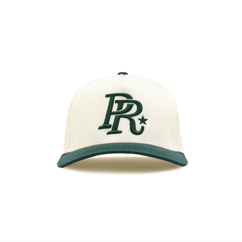 Heights District PR Varsity Snapback Hat "Forest Green/Cream"