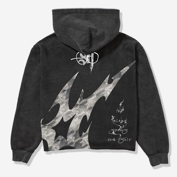 Sugar Hill Katana Raw Hem Zip Hoodie "Black"