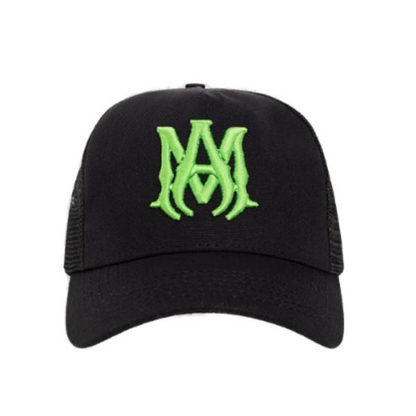 Amiri Logo Trucker Hat "Black/Green"