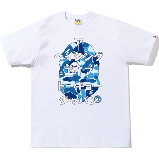 Bape ABC Camo Japanese Letters Tee "White/Blue"