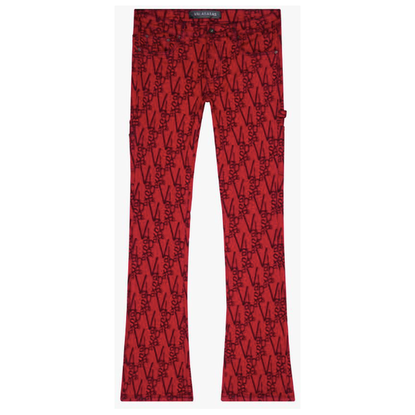 Valabasas V-Scrawl Stacked Jeans "Red"