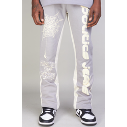 Politics Graphic Fleece Stacked Sweatpants "Grey"