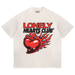 Lonely Hearts Club Flame Heart Tee "Cream"