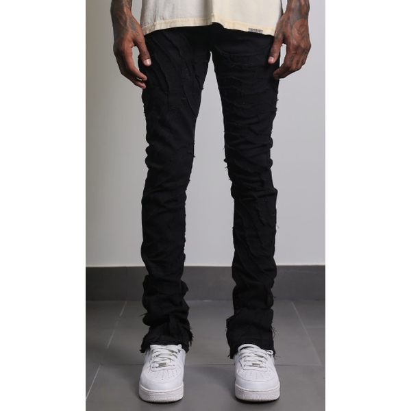 AJENDA Wayne Stacked Jeans "Jet Black"