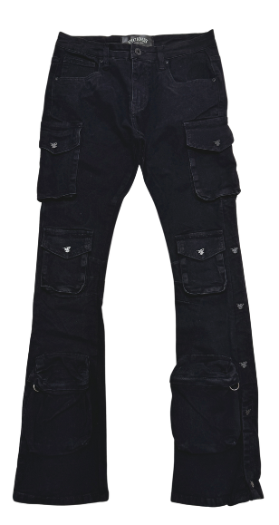 Vicious Triple Pocket Stacked Jeans"Black"