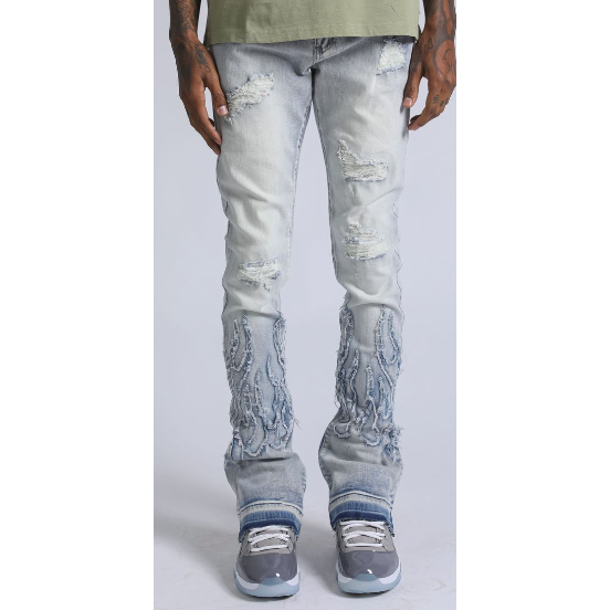 Supply Stacked Flame Jeans "Light Wash"