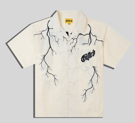 GFTD LA Lightning Button Up Shirt "Bone"