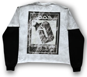 DOS ATL Lost Identity Double Layer L/S Tee "Smoke Wash"