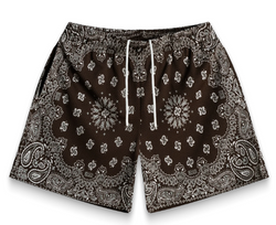 Bravest Studios Two Tone Paisley Mesh Shorts "Chocolate"