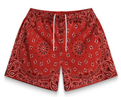 Bravest Studios Two Tone Paisley Mesh Shorts "Red"