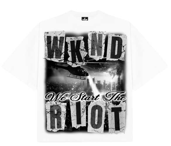 WKNDRIOT We Start the Riot Tee "White"