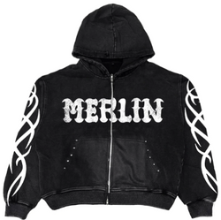 Merlin's Father Flame Zip Up Hoodie