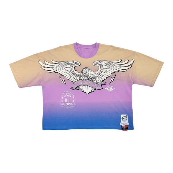 Gunzinii Cropped Eagle Tee "Tan/Purple"