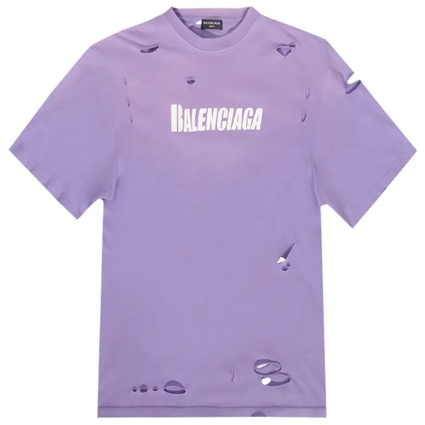 Balenciaga Distressed Tee "Purple"