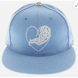 Chrome Hearts Vinyl Heart Fitted Hat "Carolina Blue"
