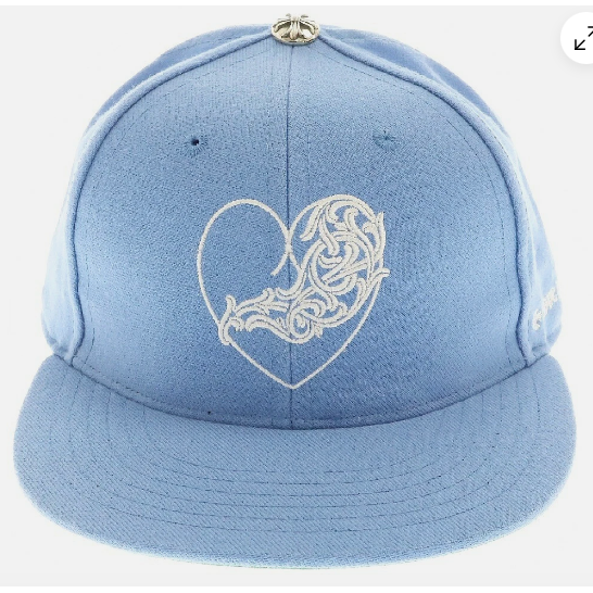 Chrome Hearts Vinyl Heart Fitted Hat "Carolina Blue"