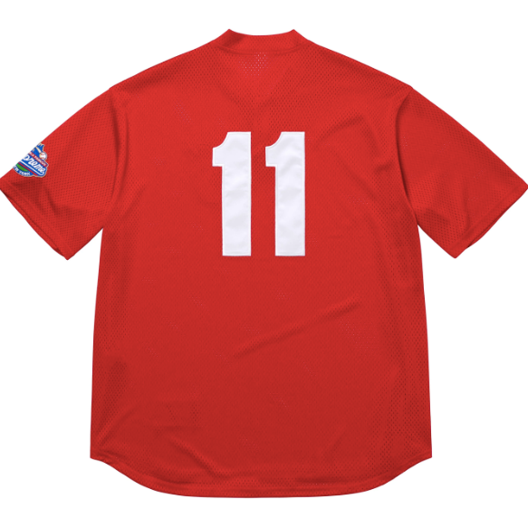 Supreme S Logo Baseball Jersey "Red"
