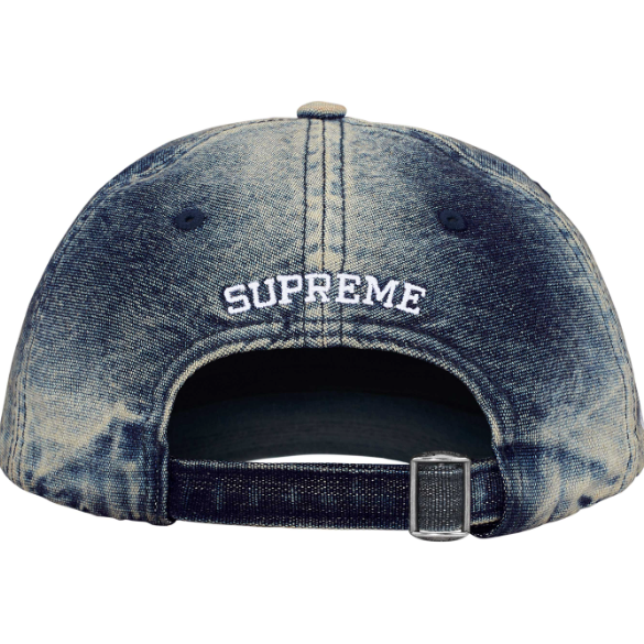 Supreme Cordura Denim S Logo 6 Panel Hat "Dirty Wash"