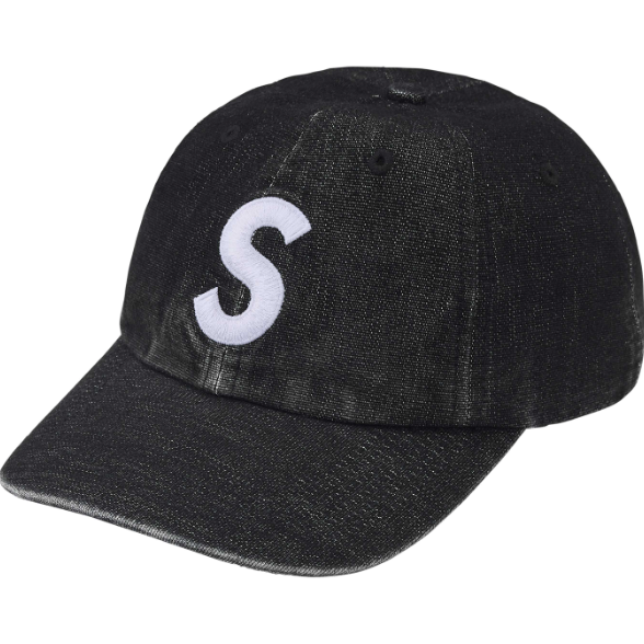 Supreme Cordura Denim S Logo 6 Panel Hat "Black"