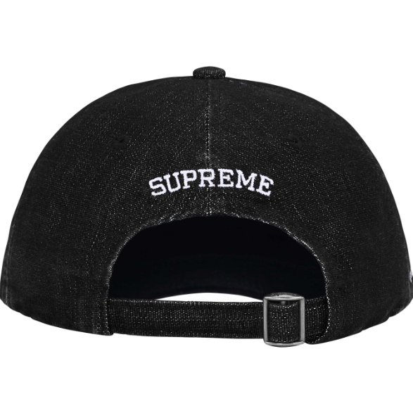 Supreme Cordura Denim S Logo 6 Panel Hat "Black"