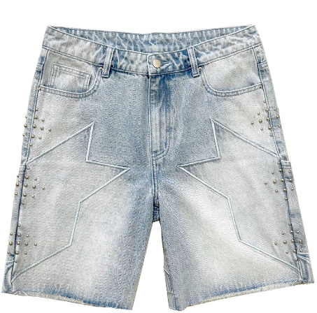 Free Refills Studded Jean Shorts "Blue"